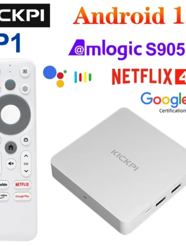 KICKPI KP1 Google Certified TV Box Android 12 Amlogic S905Y4 2GB 32GB Voice Support AV1 1080P H.265 4K 60pfs 2.4G&5G Set top box