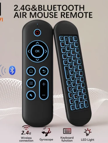 MRSVI Air Mouse Remote Control M5 Wireless 2.4G&Bluetooth With 7 Color Backlit Gyroscope Keyboard for Smart Android TV Box,PC